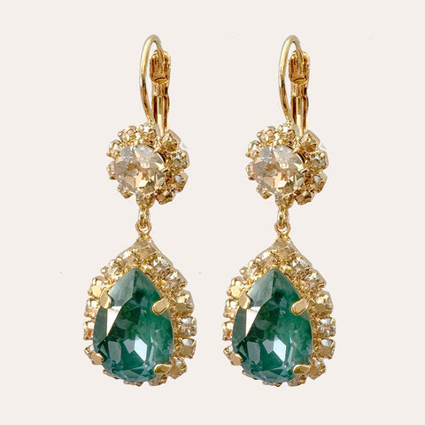 Oorhangers met dennengroene Swarovski-stenen