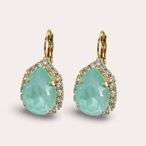 Oorhangers met grote mint druppel