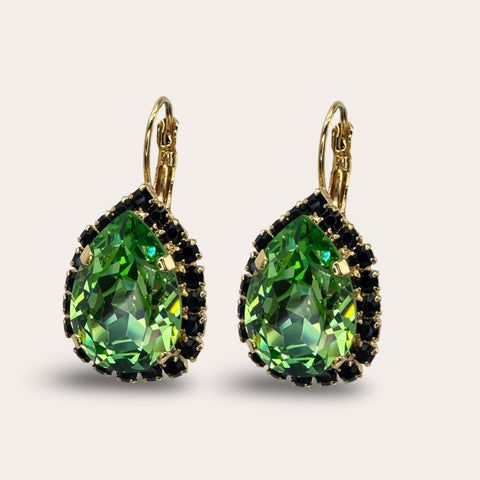 Oorhangers met grote, groene druppel