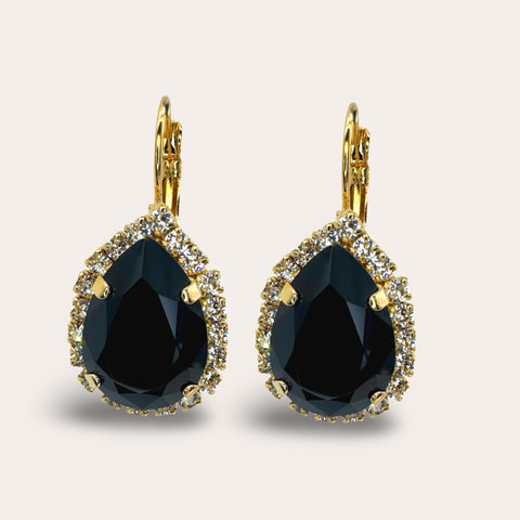 Oorhangers met grote, zwarte druppel