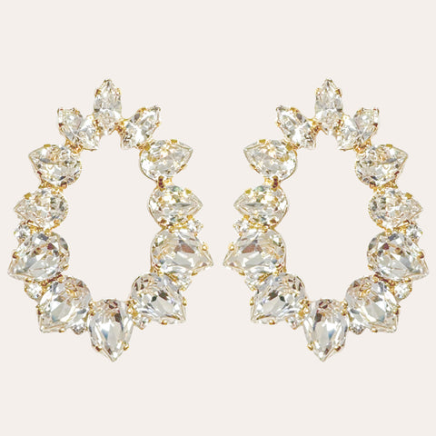 Ovale oorbellen met Swarovski kristallen
