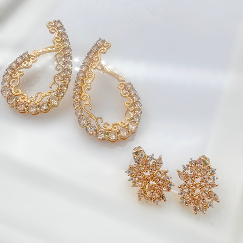 Earrings multi-stones with black stones