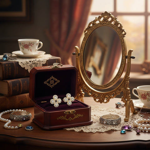 Statement oorstekers klavertje vier met Swarovski hartjes