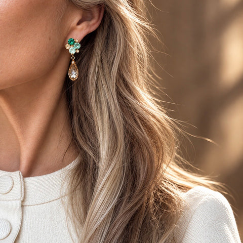 Notify me: Luxurious slim statement earrings with Swarovski