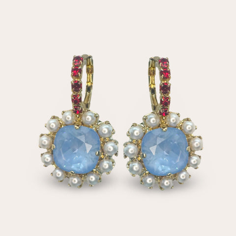 Koningsdag🇳🇱- oorhangers met rood, wit en blauwe kristallen en pareltjes