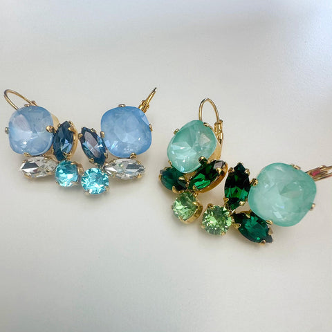 Oorhangers met mint kristallen
