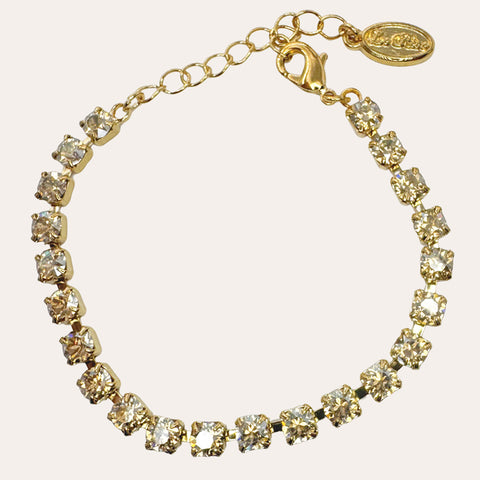 Gouden armbandje (smal) met gouden kristalletjes