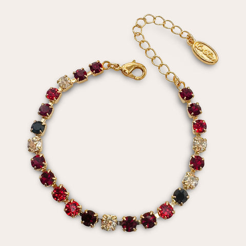 Gold bracelet (narrow) with leopard crystals