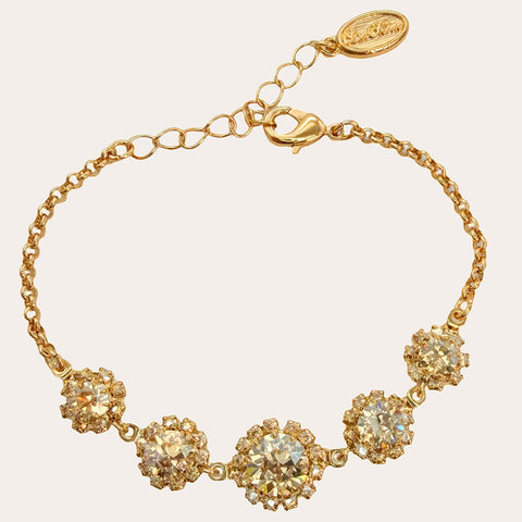Gouden armband met gouden Swarovksi-bloemen