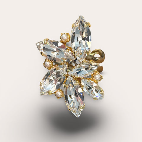 Ring with 10 brown crystals