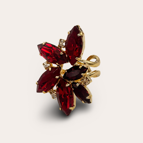 Large earrings set with 10 crystals