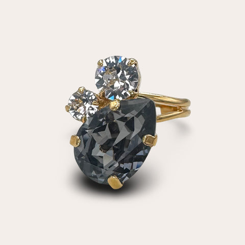 Ring met drie kristallen